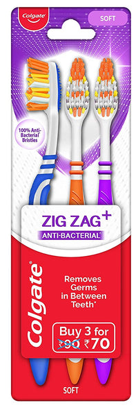 Colgate Zig Zag Soft Toothbrush - 3 Pieces - Colgate - Medizzo.com