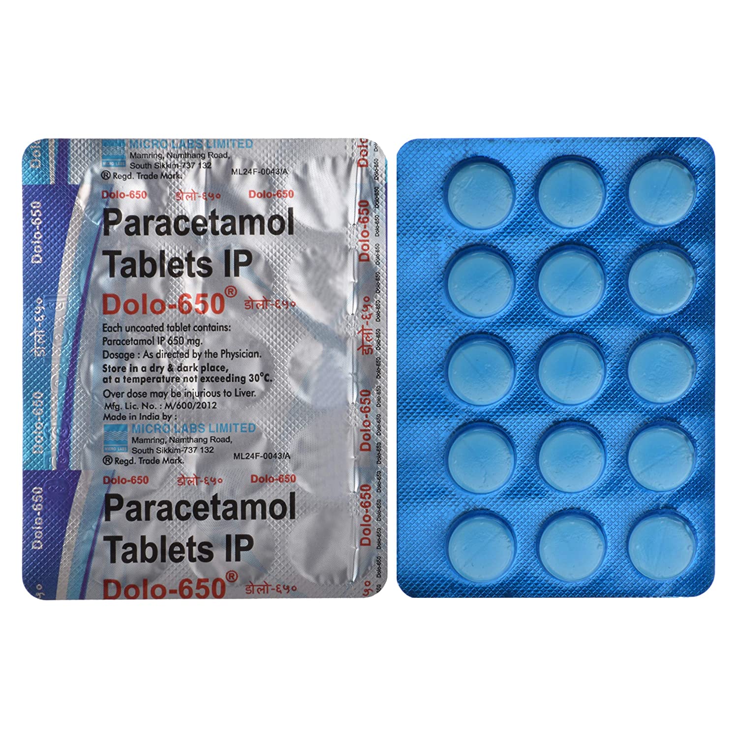 Dolo 650 Tablets - 15 Tablets -  Micro Labs - Medizzo.com