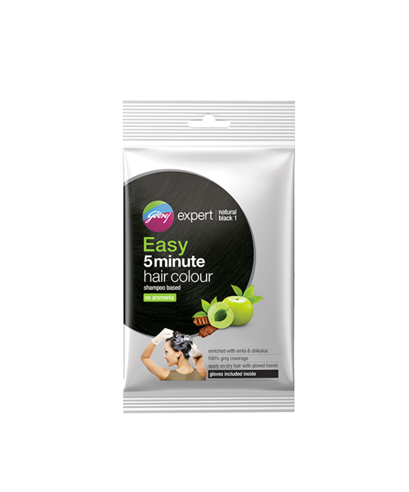 Godrej Expert Easy 5 Min Hair Colour Shampoo Natural Black 18ml
