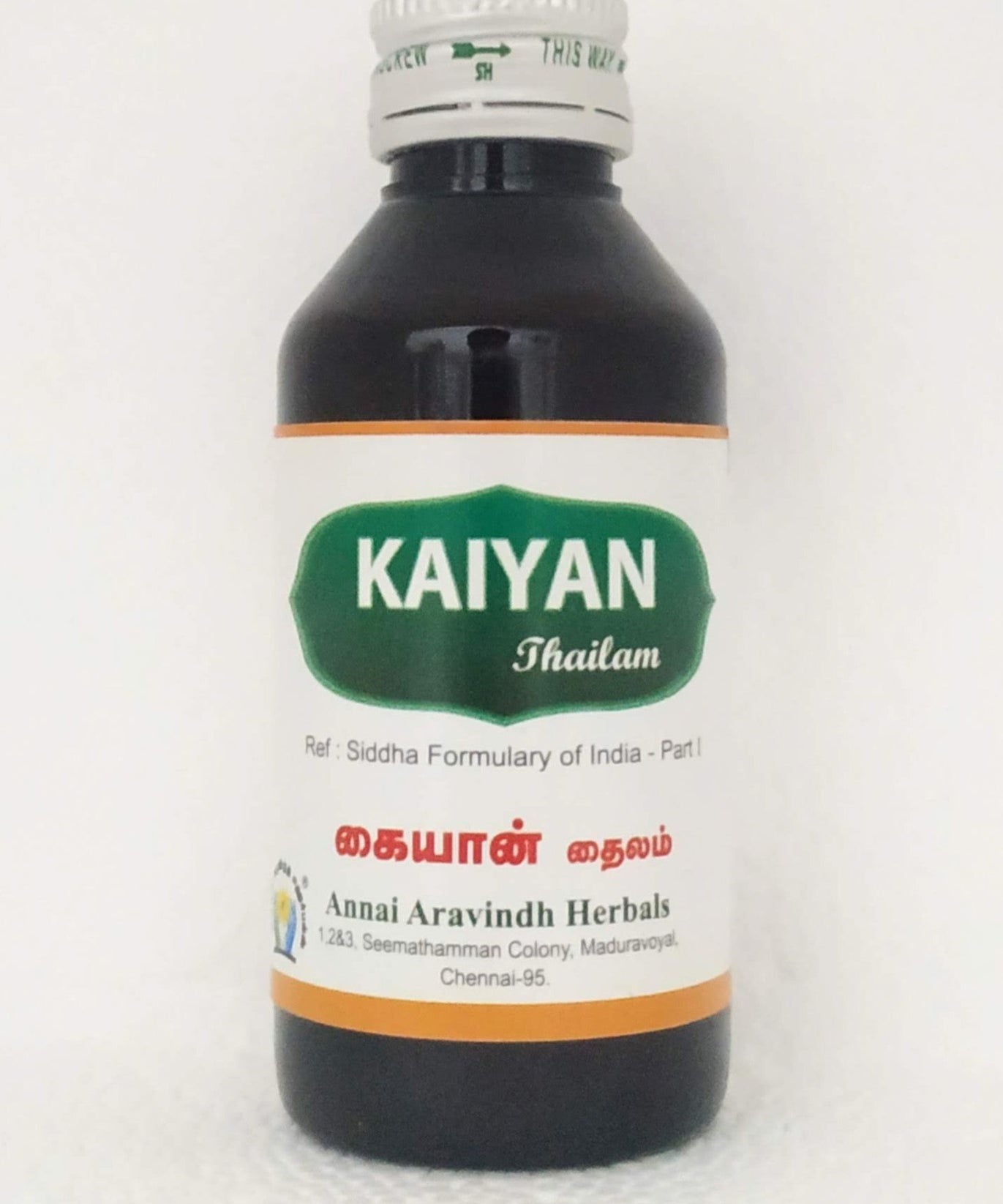 Kaiyan thailam 100ml -  Annai Aravindh - Medizzo.com