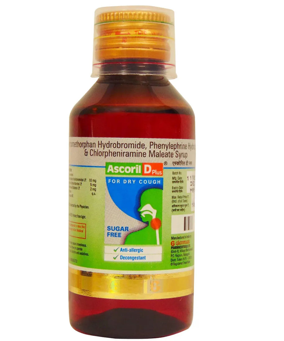 Ascoril D Plus Syrup Sugar Free 100ml