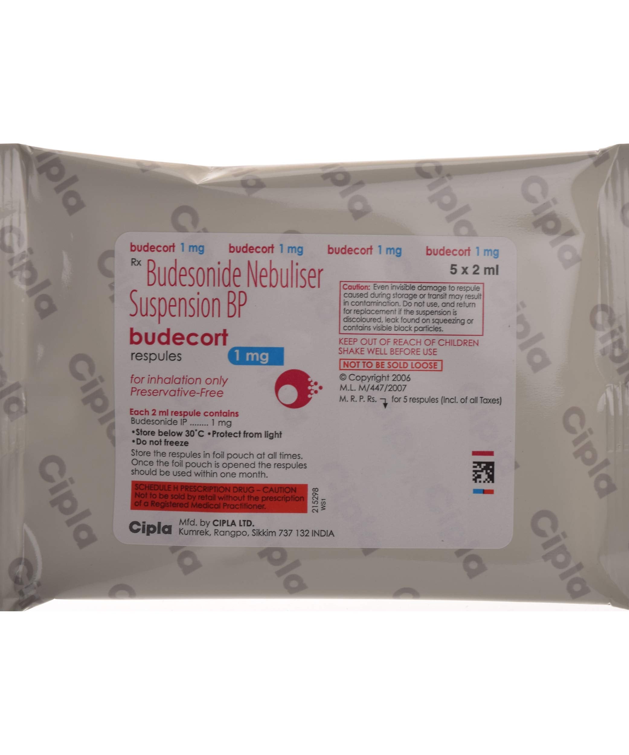 Budecort 1mg Respules (2ml Each) - Pack of 5 Respules