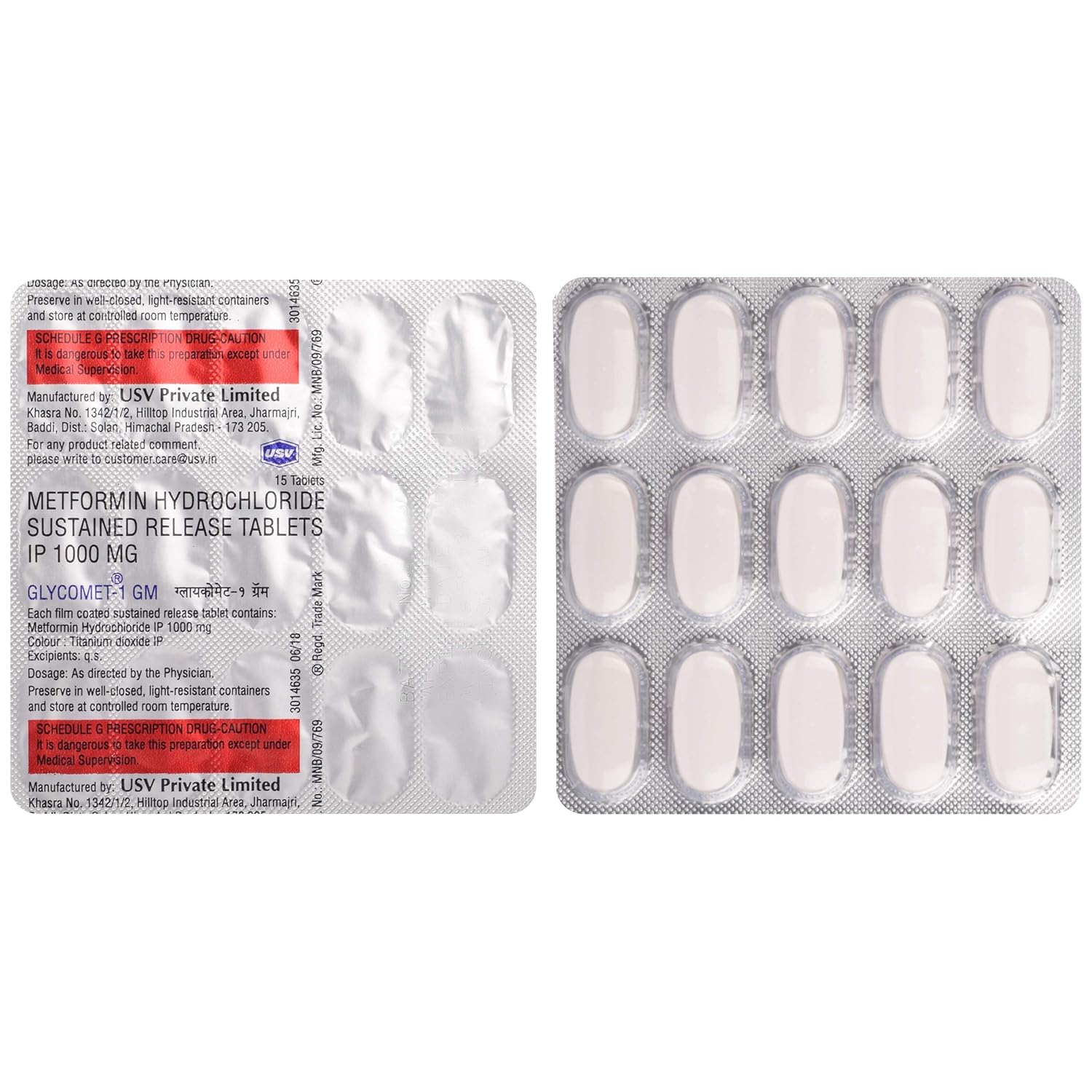 Glycomet 1gm Tablets - 15Tablets