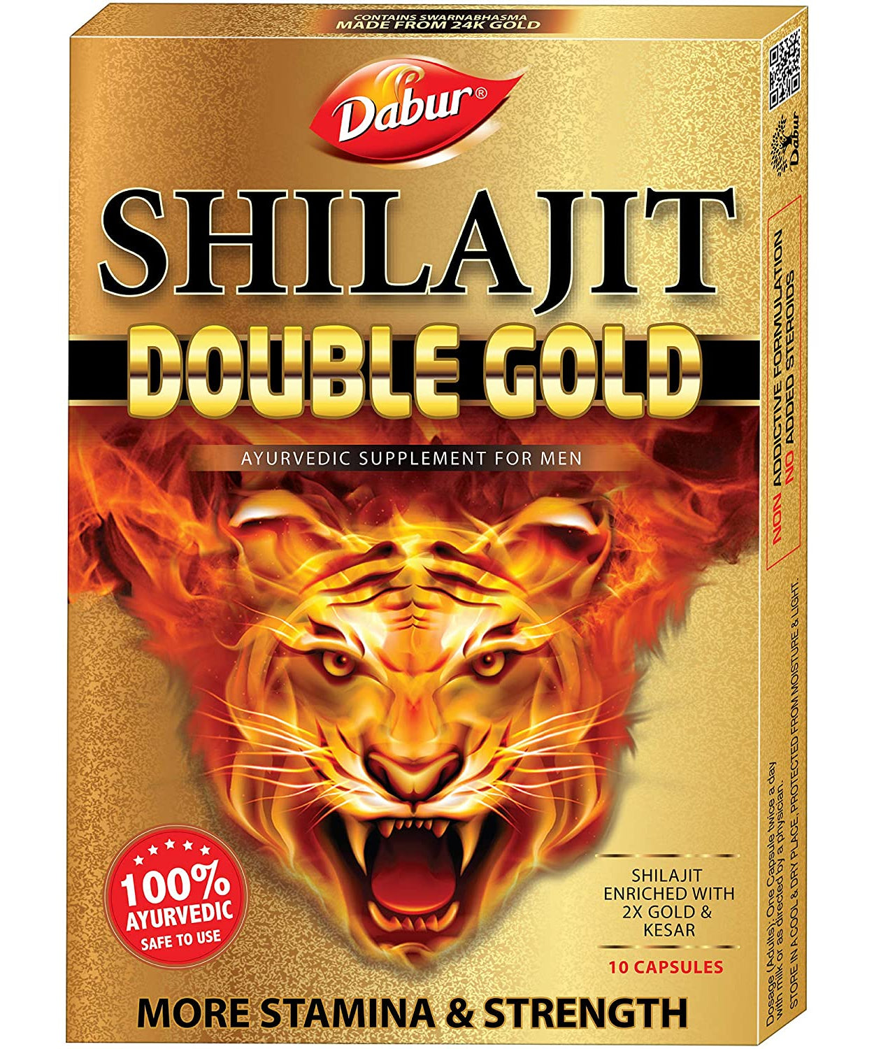 Shilajit Double Gold Capsules - 10Capsules -  Dabur - Medizzo.com