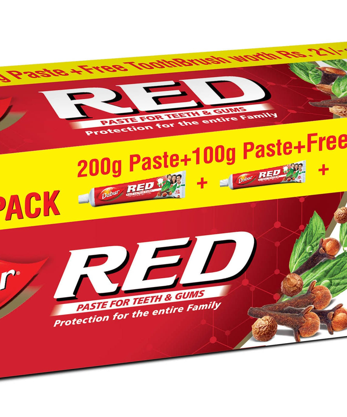 Dabur Red Toothpaste Family Pack - 200gm + 100gm -  Dabur - Medizzo.com