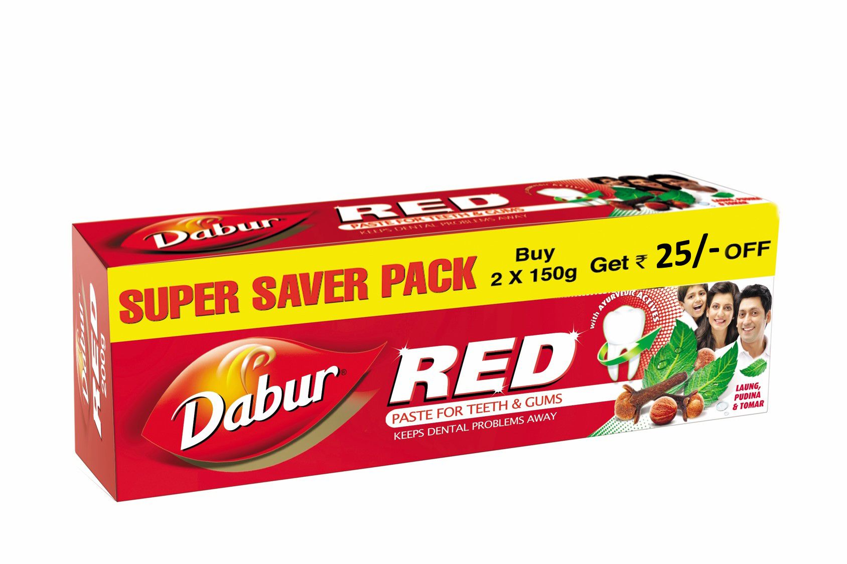 Dabur Red Toothpaste Super Saver Pack - 150gm + 150gm -  Dabur - Medizzo.com