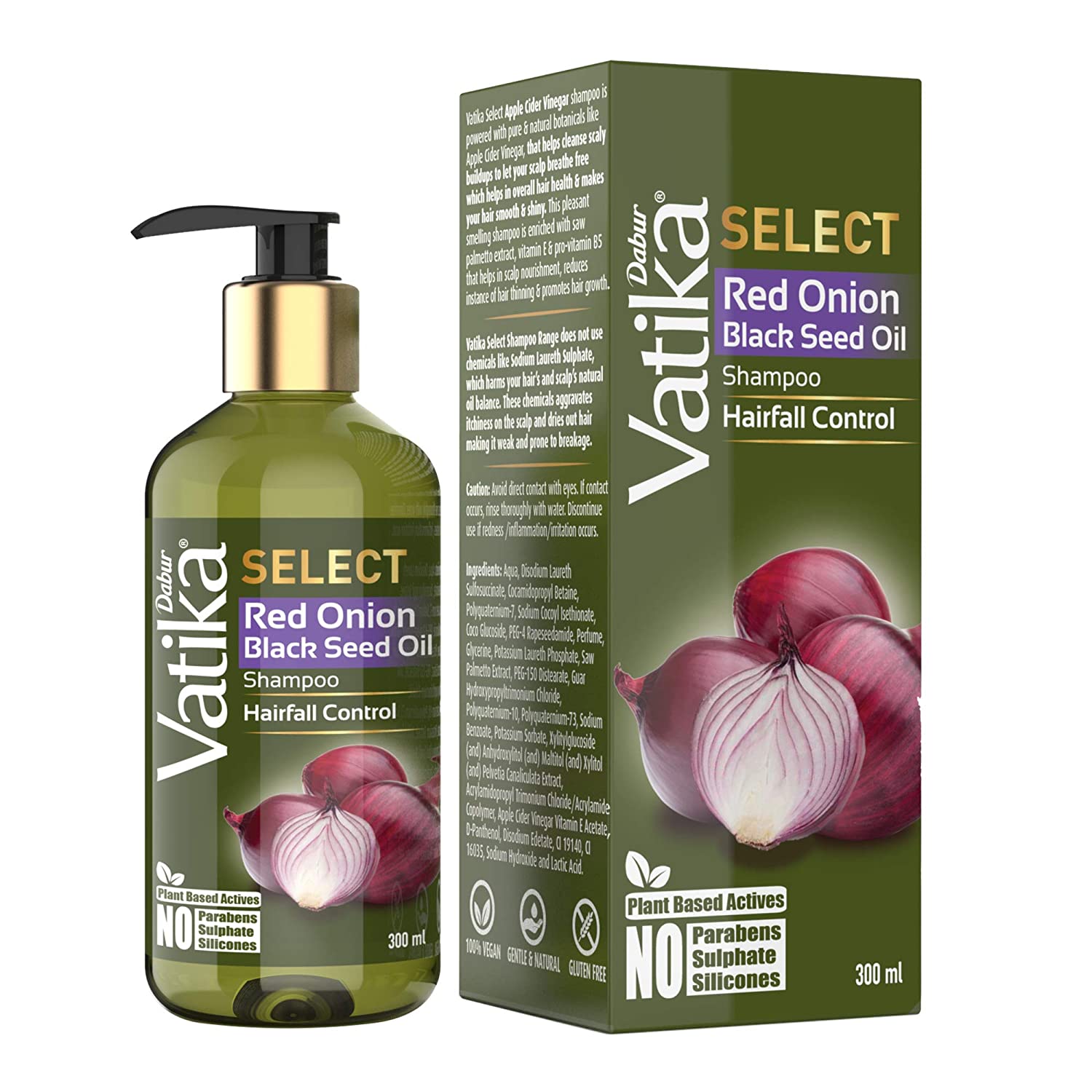 Dabur Vatika Select Red Onion Black Seed Oil Shampoo 300ml -  Dabur - Medizzo.com