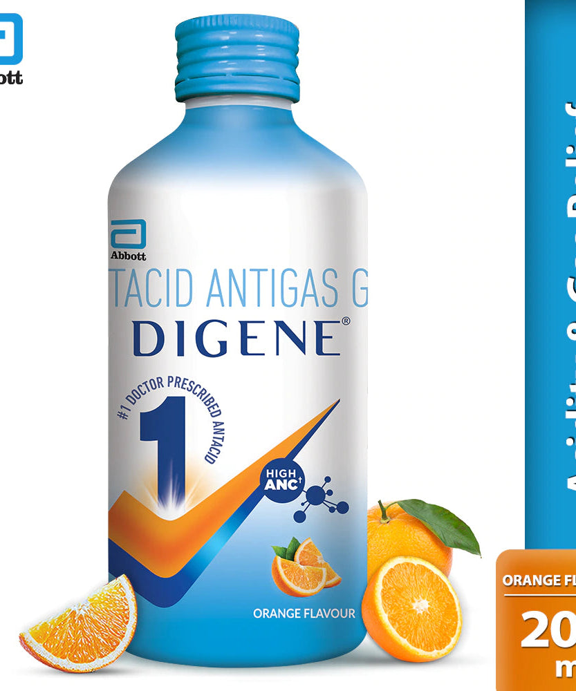 Digene Syrup 200ml - Orange Flavour -  Abbott - Medizzo.com