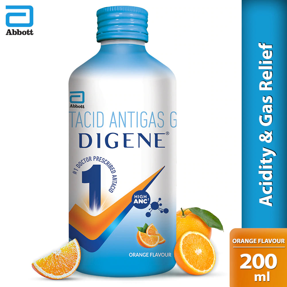 Digene Syrup 200ml - Orange Flavour -  Abbott - Medizzo.com
