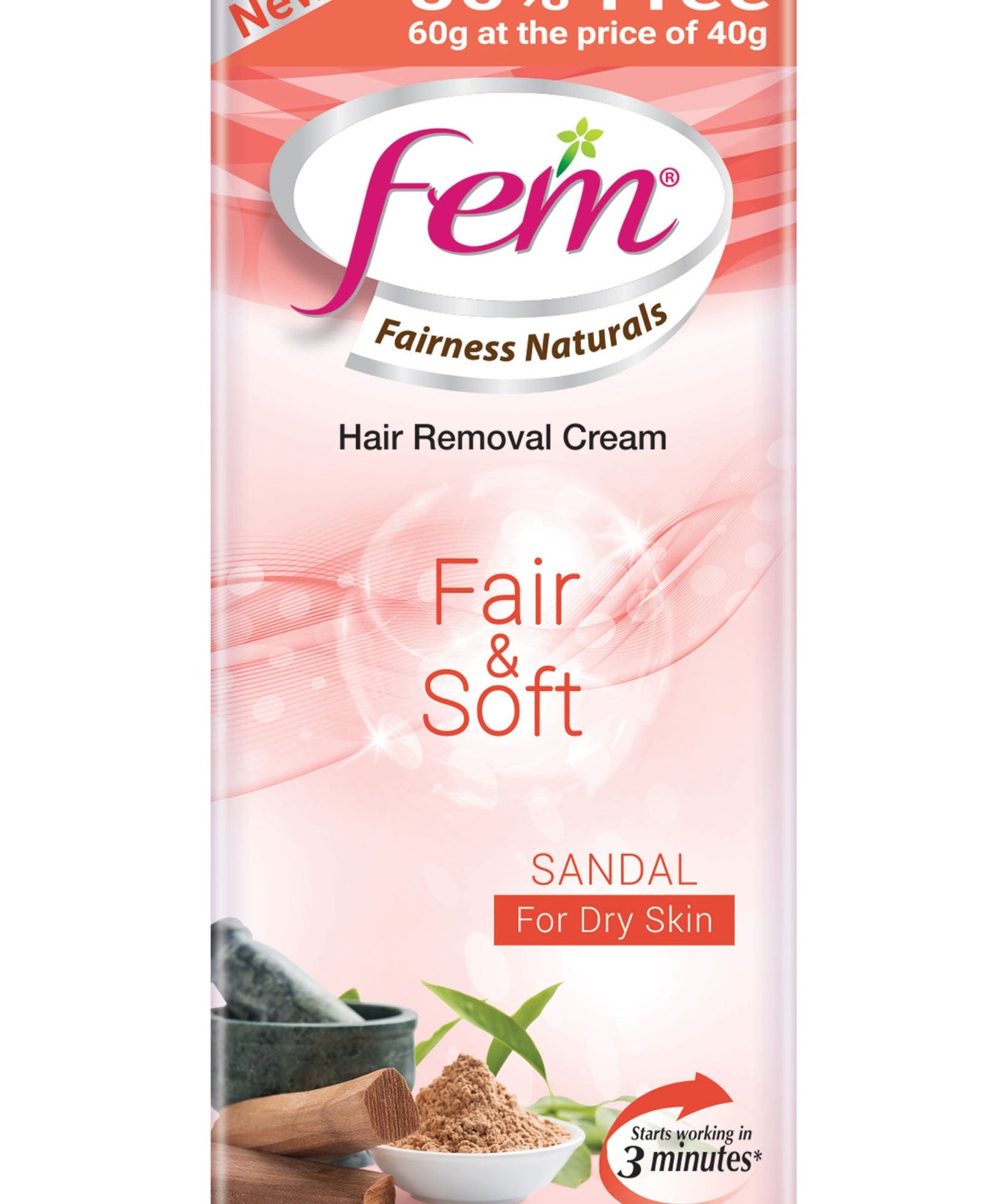 Fem hair removal cream - Sandal - For Dry Skin - 40gm -  Dabur - Medizzo.com
