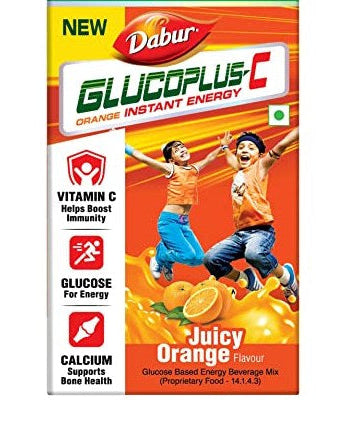 Dabur Glucoplus-C Juicy Orange Flavour 125gm -  Dabur - Medizzo.com