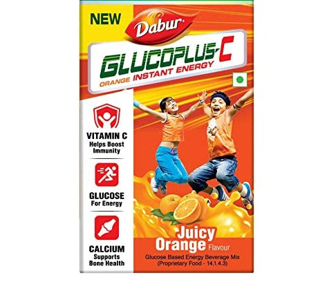 Dabur Glucoplus-C Juicy Orange Flavour 125gm -  Dabur - Medizzo.com