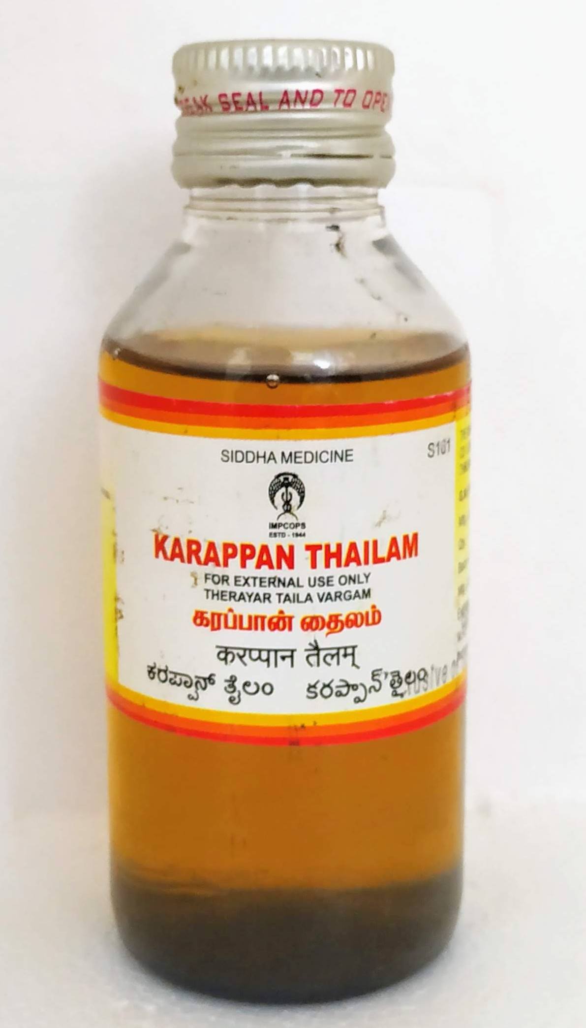 Karappan Thailam 100ml -  Impcops - Medizzo.com