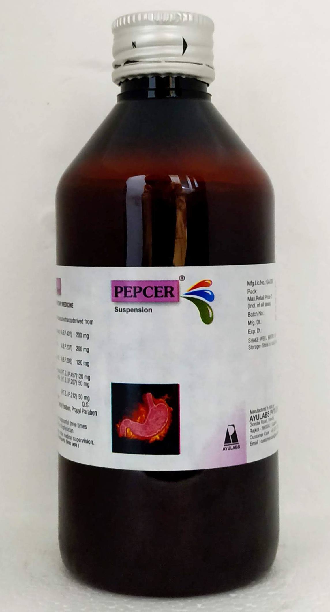 Pepcer syrup 200ml -  Ayulabs - Medizzo.com