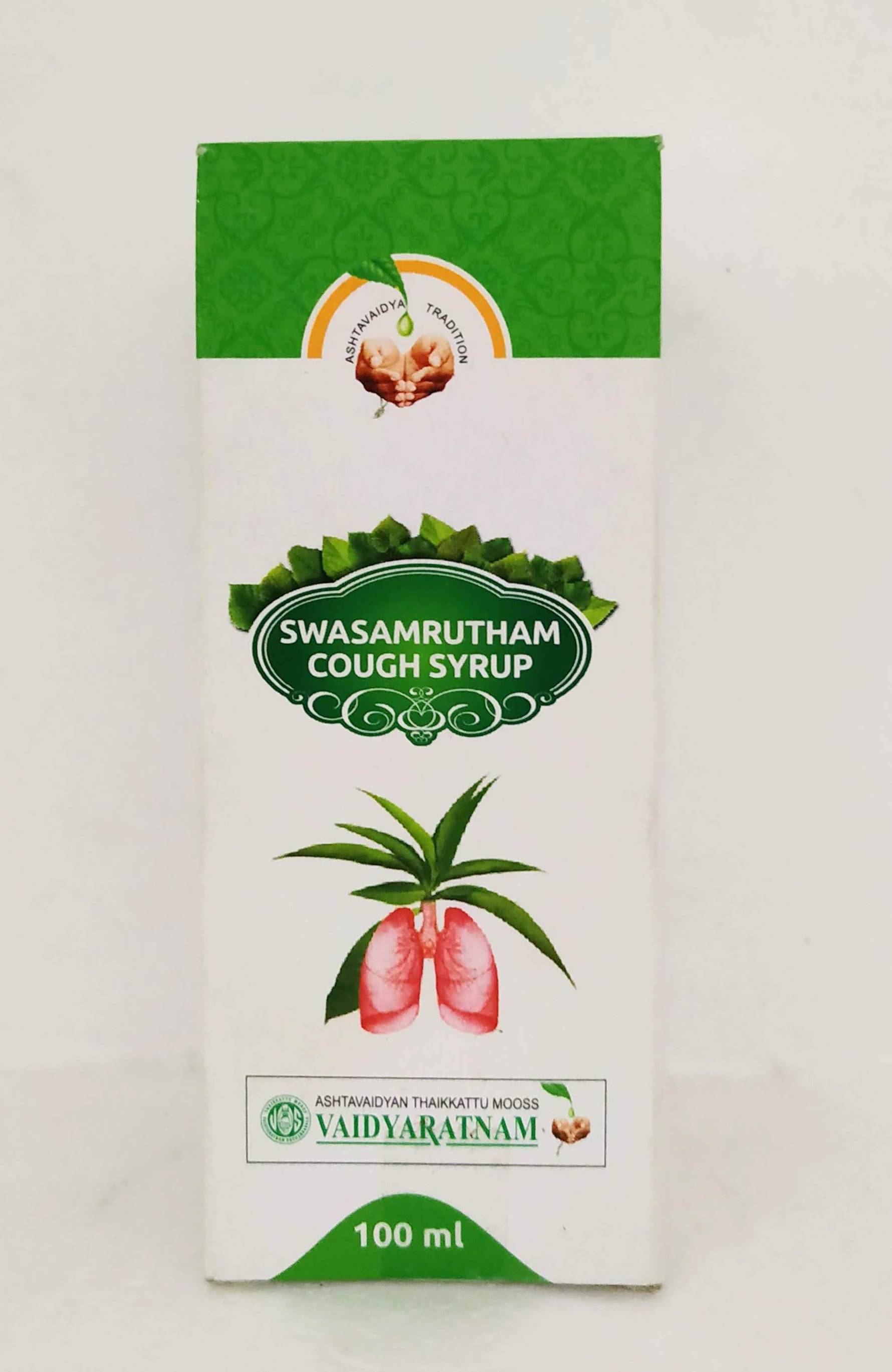 Swasamrutham Cough Syrup 100ml -  Vaidyaratnam - Medizzo.com