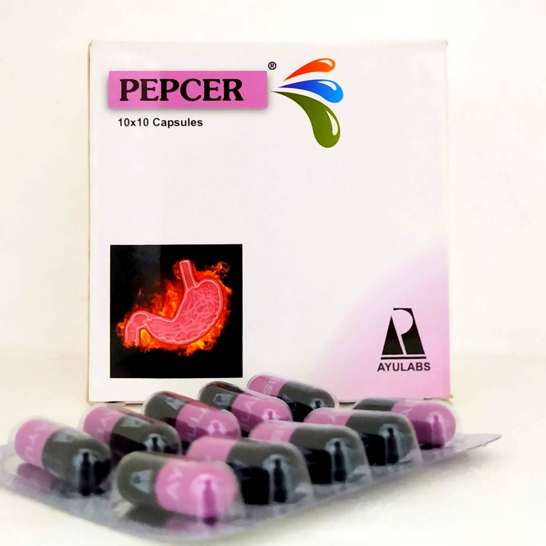 Pepcer Capsules - 10Capsules -  Ayulabs - Medizzo.com