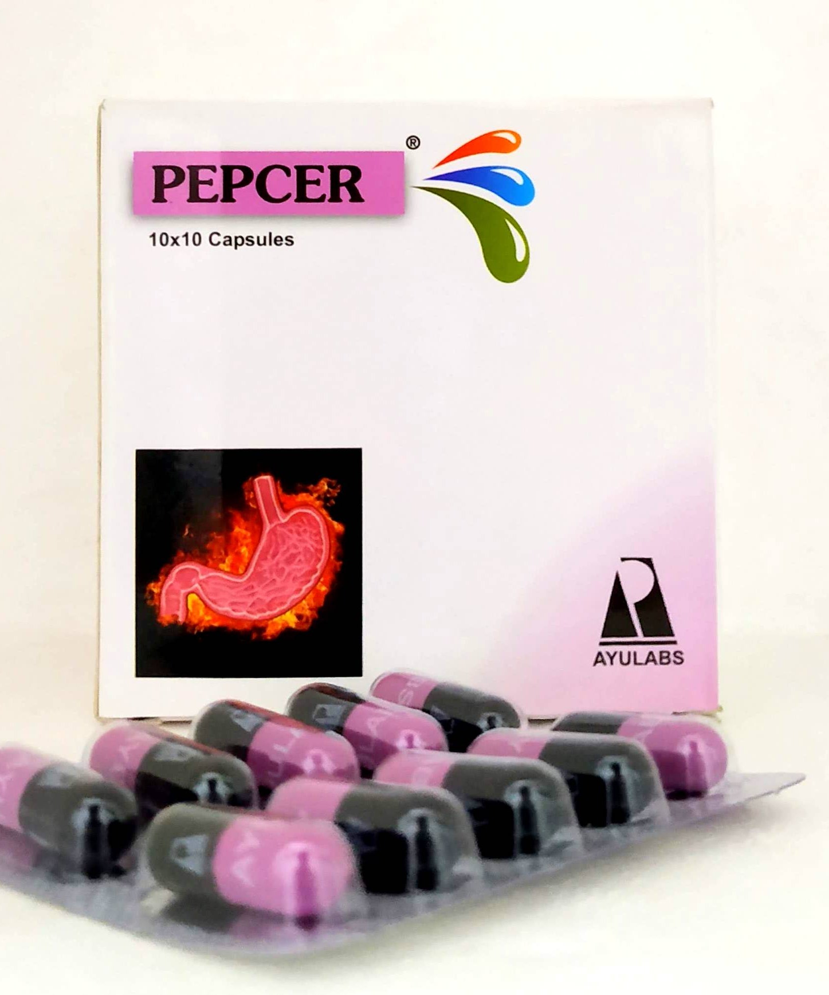 Pepcer Capsules - 10Capsules -  Ayulabs - Medizzo.com