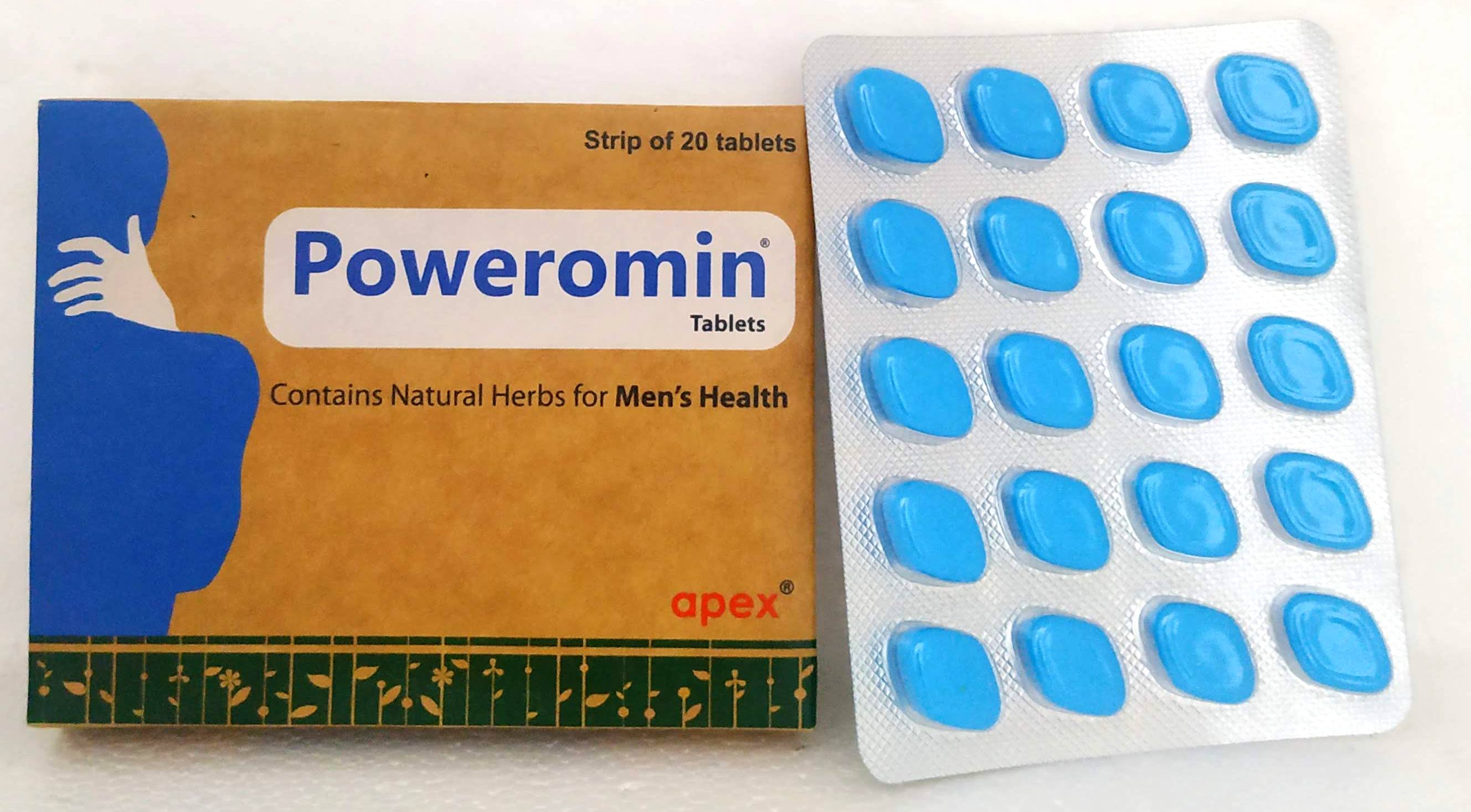 Poweromin Tablets - 20Tablets -  Apex Ayurveda - Medizzo.com
