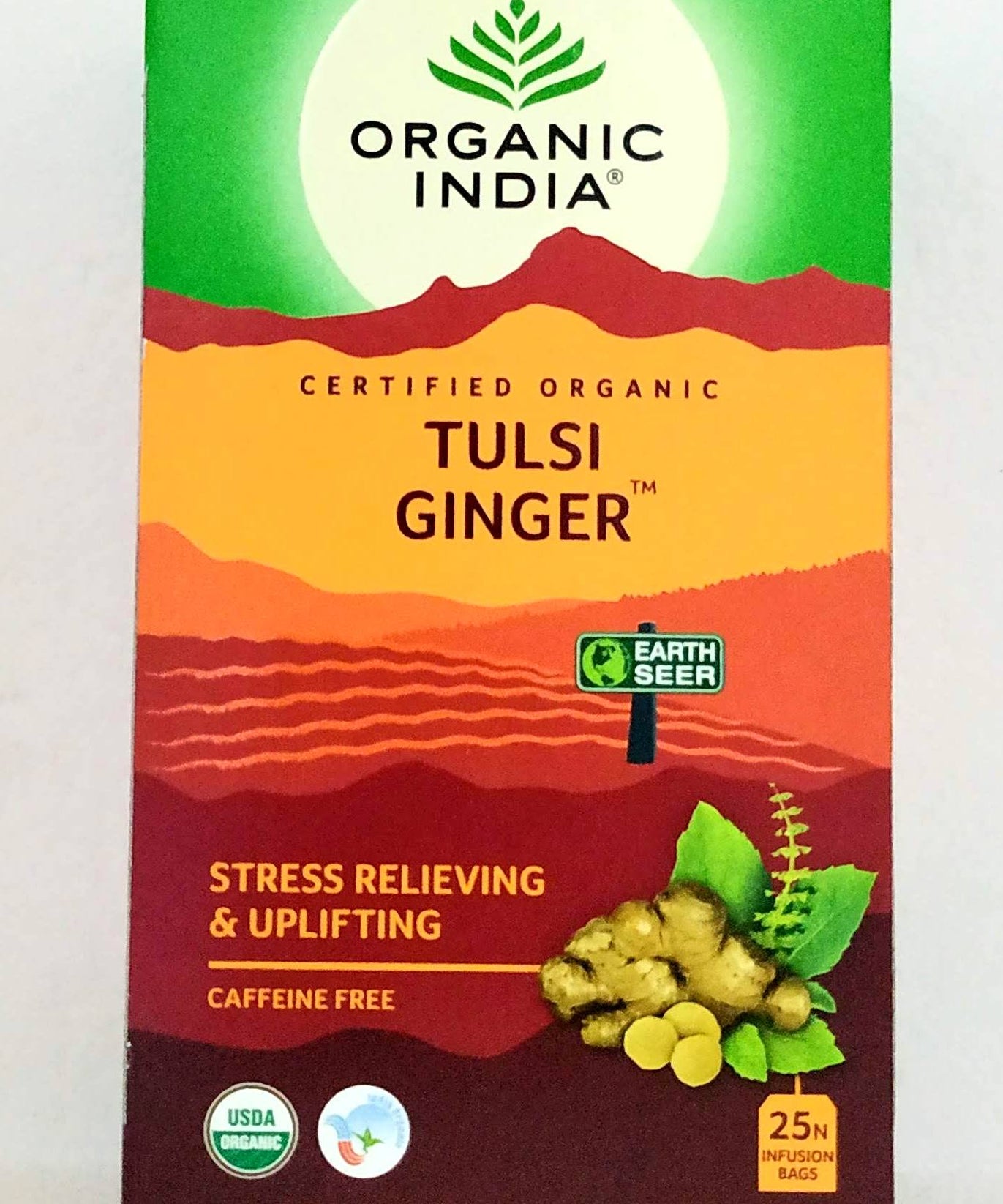 Organic India Tulsi ginger tea - 25Sachets -  Organic India - Medizzo.com