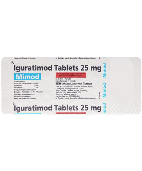 Mimod 25mg - 10Tablets -  Ajanta Pharma - Medizzo.com