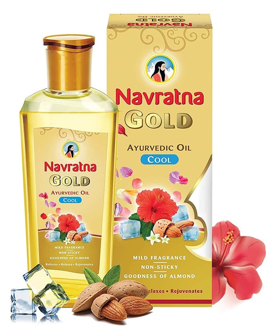 Navratna Gold Ayurvedic Cool Oil 200ml -  Emami - Medizzo.com