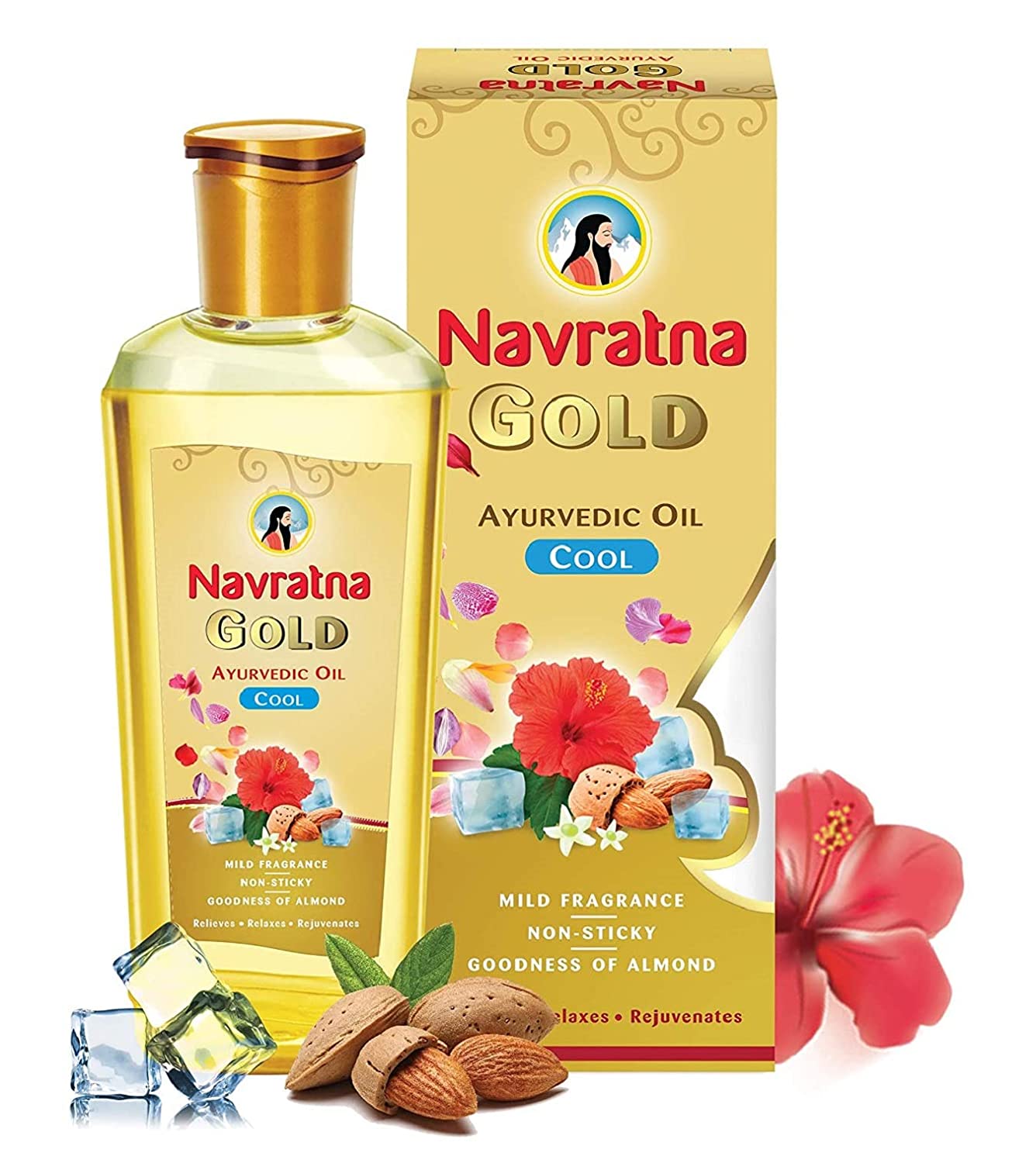 Navratna Gold Ayurvedic Cool Oil 200ml -  Emami - Medizzo.com