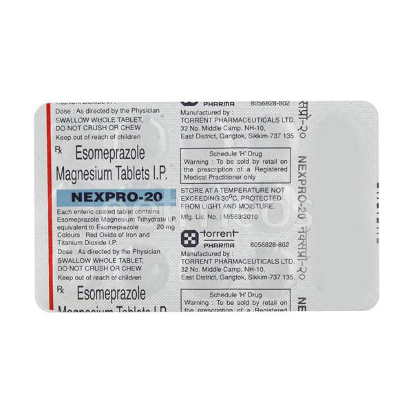 Nexpro 20mg - 15Tablets -  Torrent Pharma - Medizzo.com