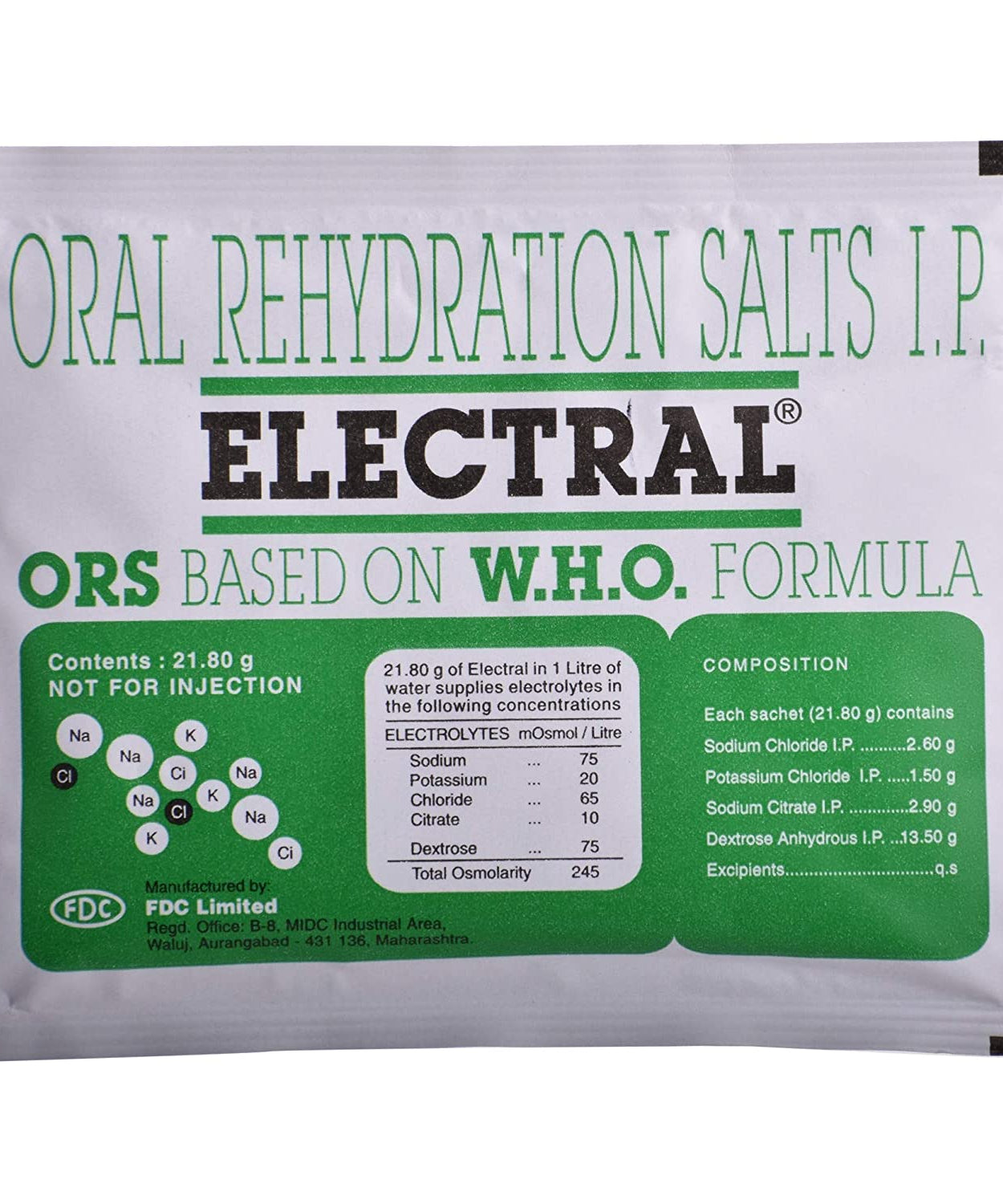 Electral - Oral Rehydration Salts Powder 21.80gm -  FDC Limited - Medizzo.com