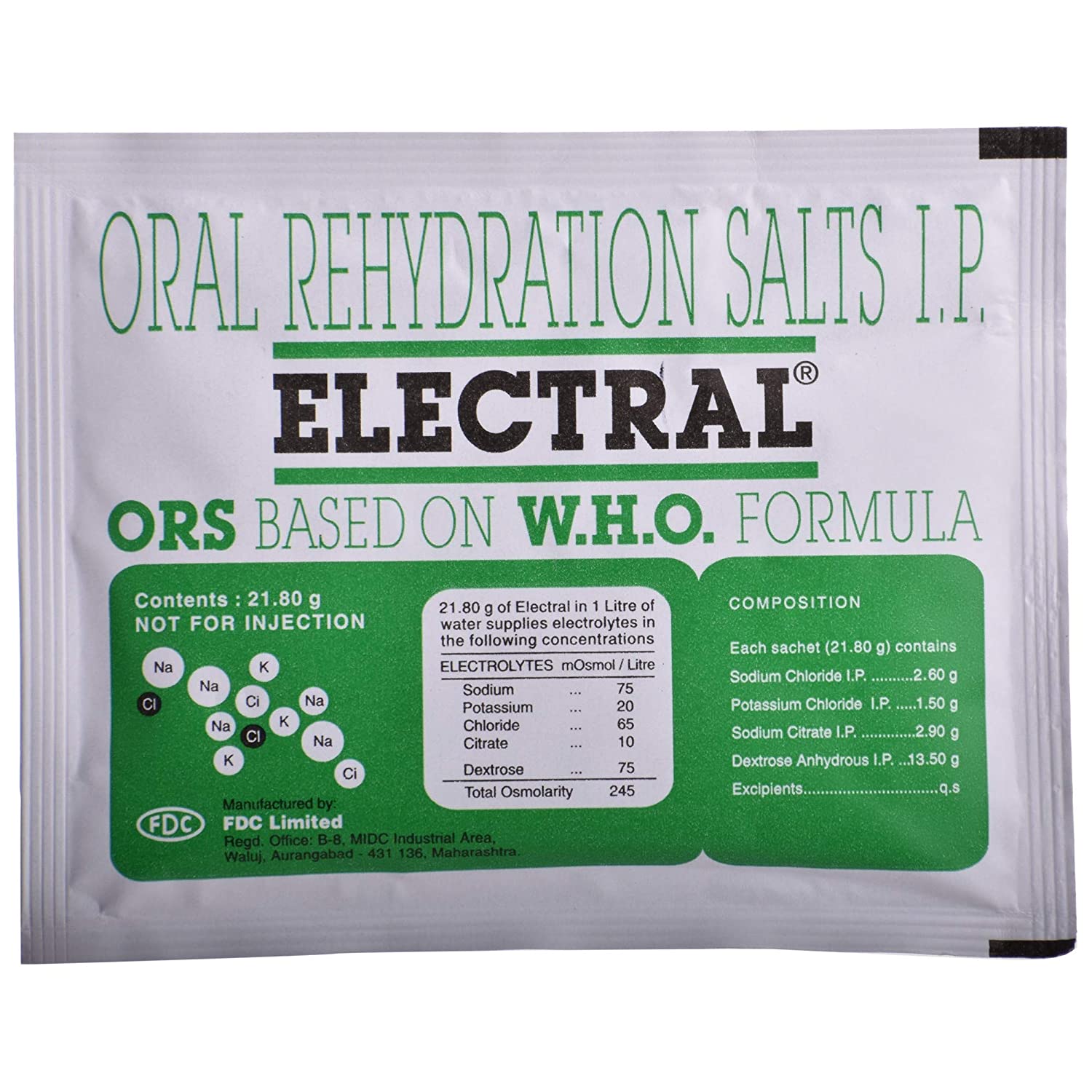 Electral - Oral Rehydration Salts Powder 21.80gm -  FDC Limited - Medizzo.com