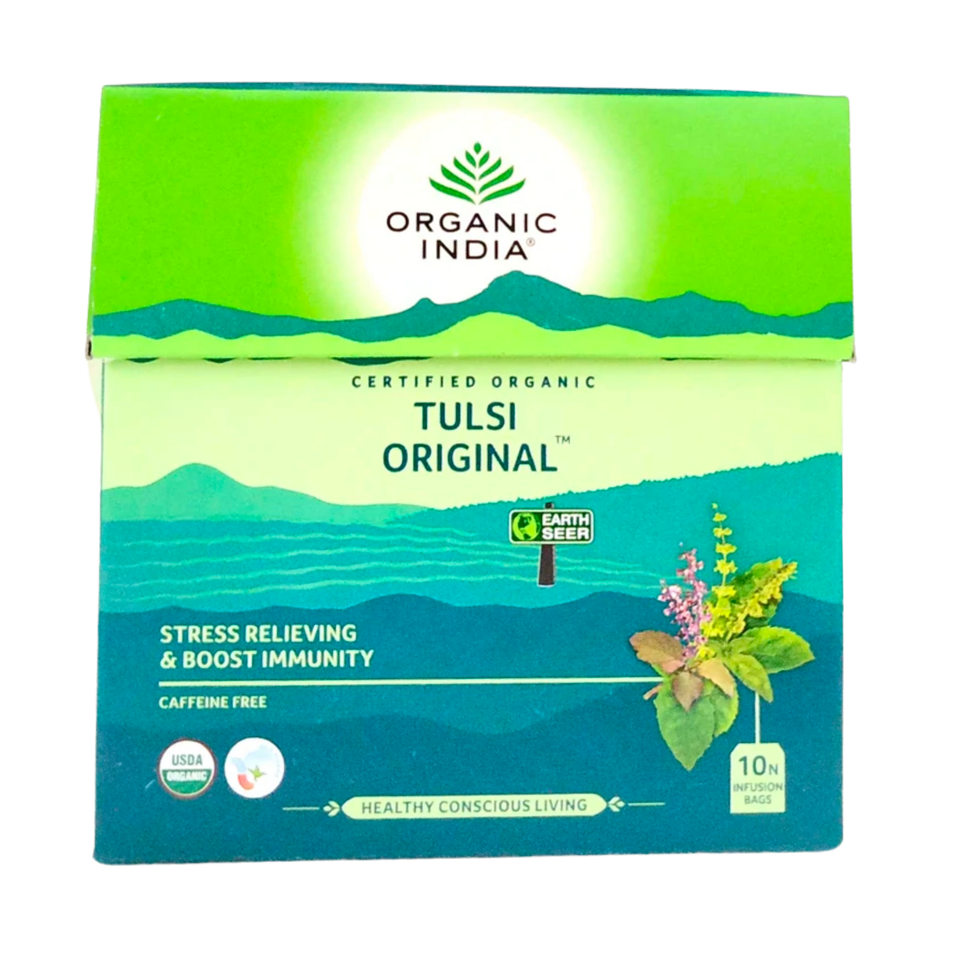 Organic India Tulsi Original Green Tea - 10 Sachets -  Organic India - Medizzo.com