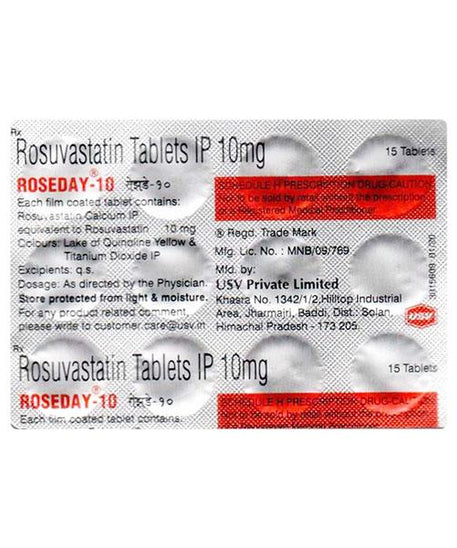 Roseday-10mg - 15Tablets -  USV Private Limited - Medizzo.com