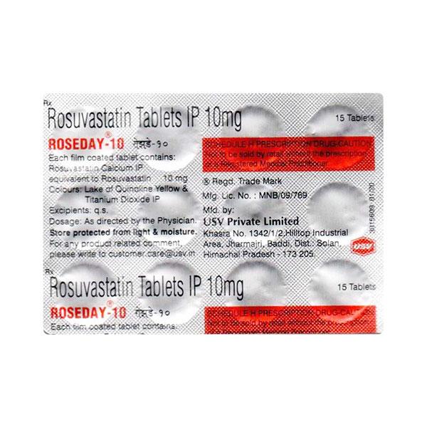 Roseday-10mg - 15Tablets -  USV Private Limited - Medizzo.com