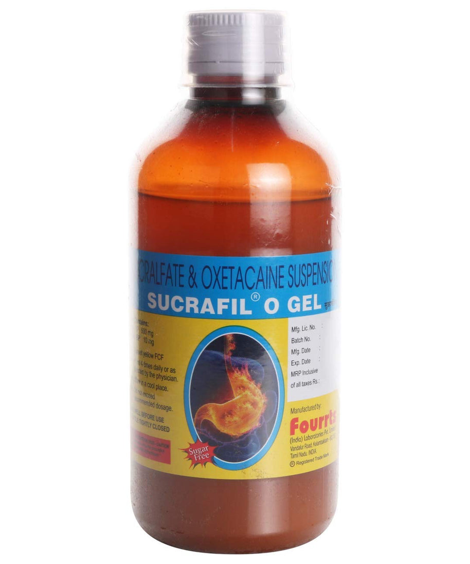 Sucrafil O Gel Syrup 200ml - Sucralfate & Oxetacaine Suspension -  Fourrts - Medizzo.com