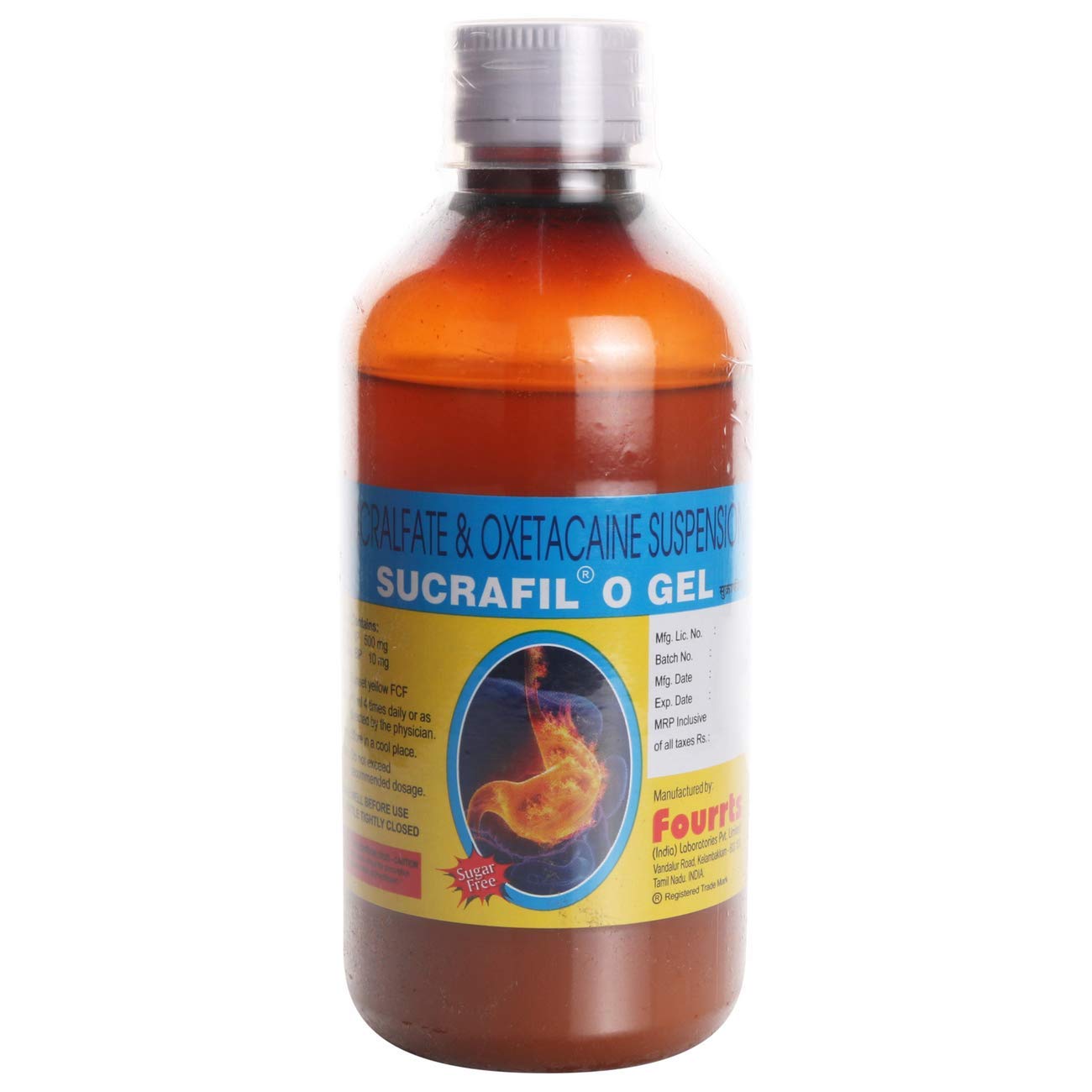 Sucrafil O Gel Syrup 200ml - Sucralfate & Oxetacaine Suspension -  Fourrts - Medizzo.com