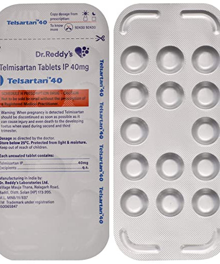 Telsartan 40mg - 14Tablets -  Dr.Reddy's - Medizzo.com