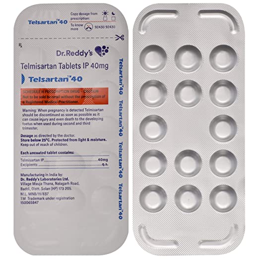 Telsartan 40mg - 14Tablets -  Dr.Reddy's - Medizzo.com