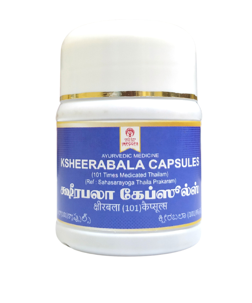 Impcops Ksheerabala 101 Thailam Capsules - 120Capsules -  Impcops - Medizzo.com
