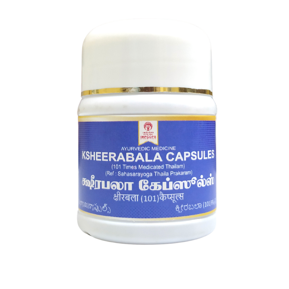 Impcops Ksheerabala 101 Thailam Capsules - 120Capsules -  Impcops - Medizzo.com